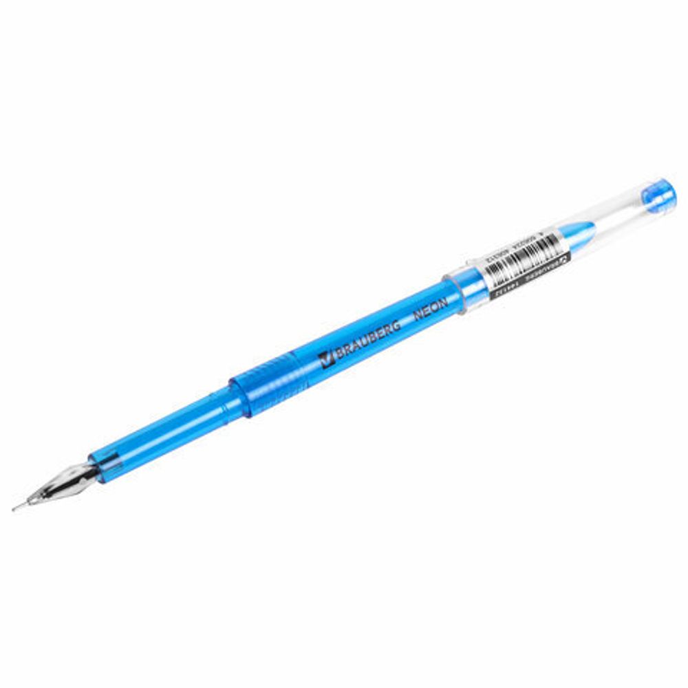 Ручка гелевая BRAUBERG DIAMOND NEON, 1шт, ЧЕРНАЯ, корпус ассорти, игольчатый узел 0,5 мм, линия письма 0,25 мм, 144132