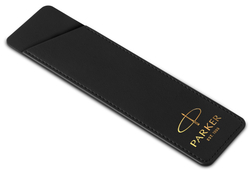 Parker чехол из натуральной кожи, матово-черный с золотым тиснением