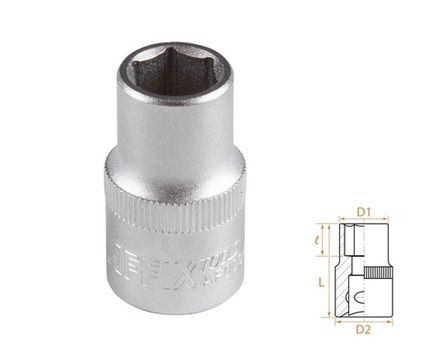 Цена на AFFIX (AF00040012) Головка торцевая стандартная шестигранная 1/2", 12 мм