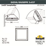 Уличный настенный светильник Fumagalli GUIZEPPE 4P2.702.000.AYF1R