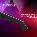 Кресло компьютерное BRABIX "Forcer GM-127", 2 подушки, экокожа/велюр, черное/серое, 533216