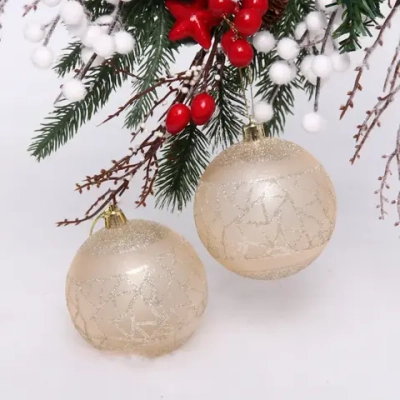 Набор украшений SHINE «Brilliant pattern» 8 см (2 шт.), light champagne
