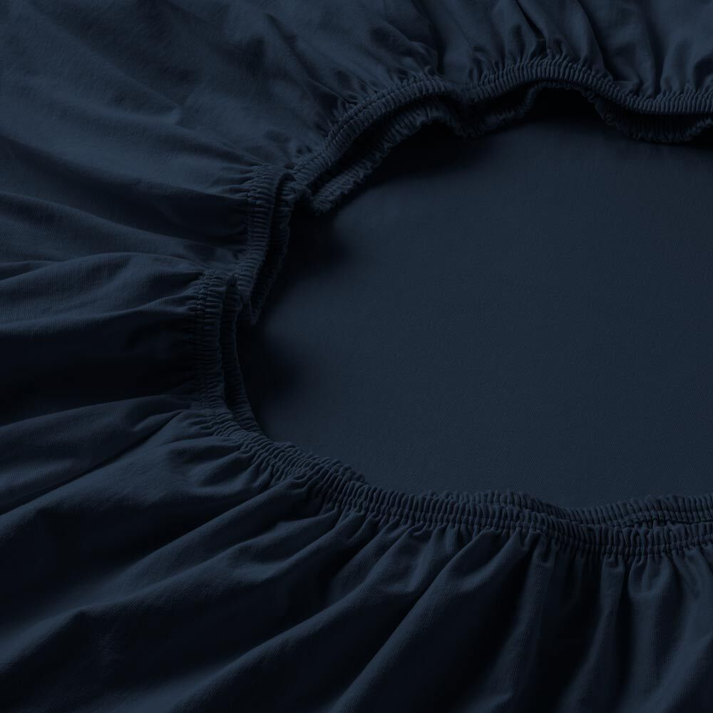 Простыня на резинке 150x200 Estella 606 indigo темно-синяя