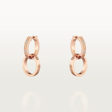 Серьги Cartier LOVE multiwear half-paved в розовом золоте