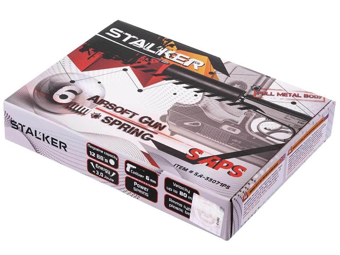 Пистолет пневматический Stalker SAPS Spring (ПМ)+имитатор ПБС, к.6мм (SA-33071PS)