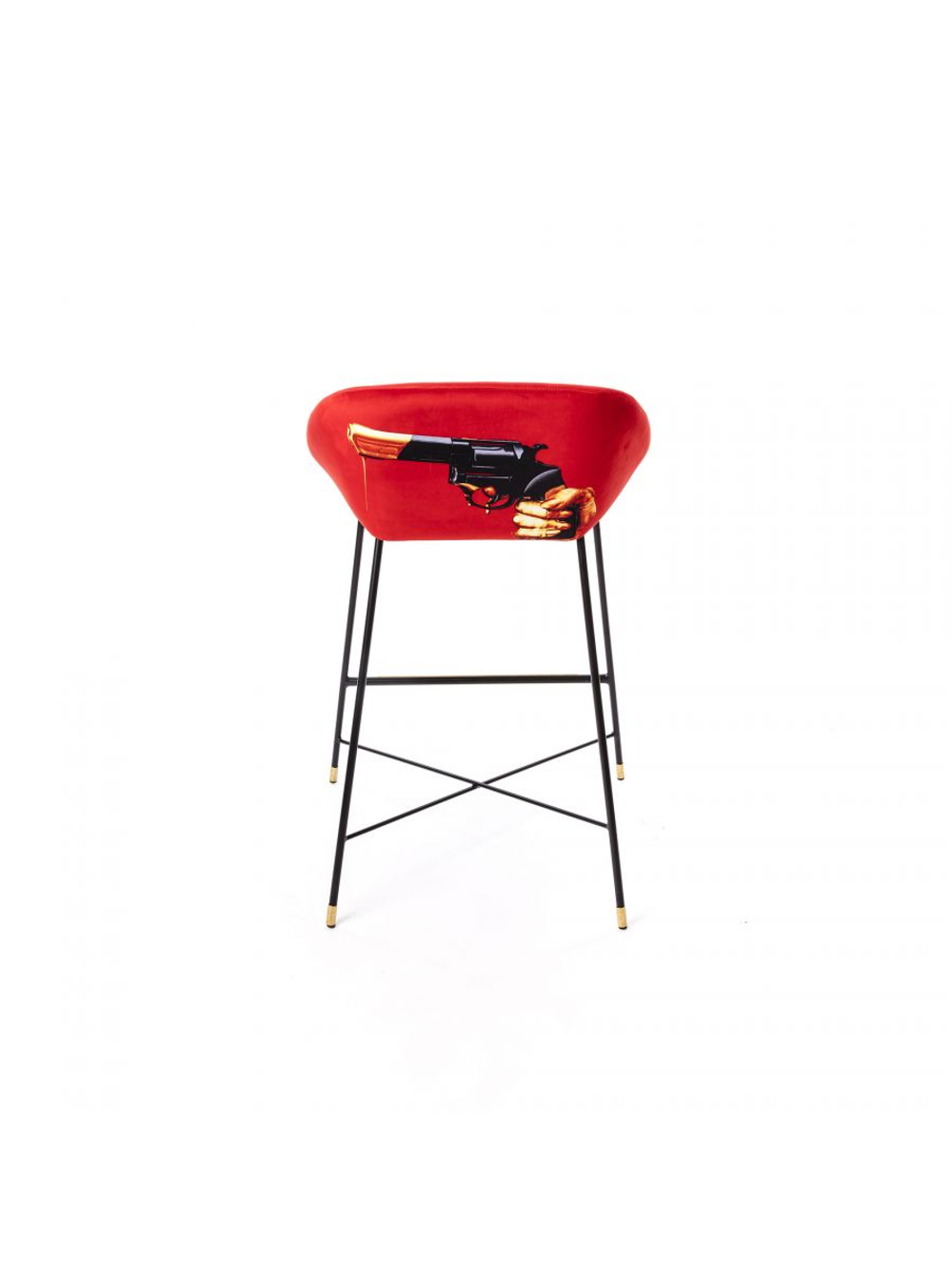 Барный стул Seletti Revolver, красный, черный