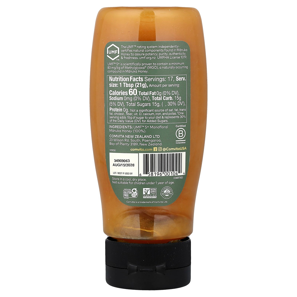 Comvita, мед манука, UMF™ 5+, MGO 83+, 355 г (12,5 унции)
