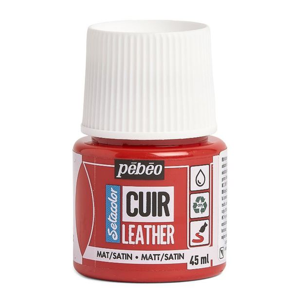 Краска по коже Setacolor 45 мл, 295605 Красный интенсивный, Pebeo, 295605