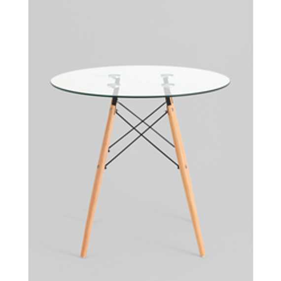 Стол Eames DSW NEW D80 стеклянный