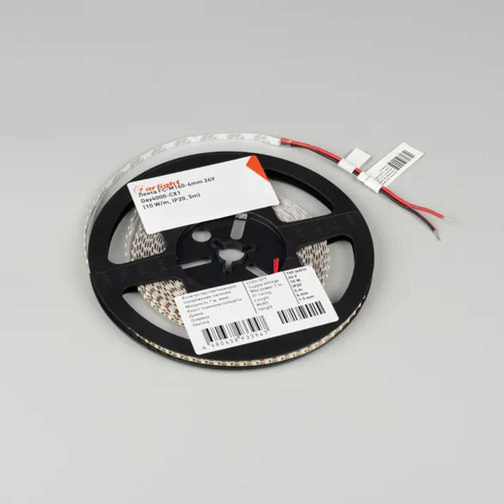 Светодиодная лента FC-M160-4mm 24V Warm2700-CX1 (10 W/m, IP20, 5m) (Arlight, резка 1 светодиод) 057860