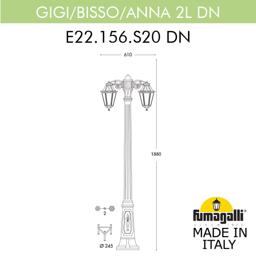 Ландшафтный светильник Fumagalli ANNA E22.156.S20.WYF1RDN