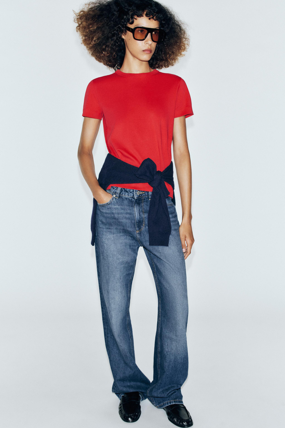 ФУТБОЛКА INTERLOCK С КОРОТКИМИ РУКАВАМИ — ZARA