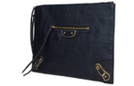 Balenciaga Leather Clutch Biker Bag Clutch Unisex Blue