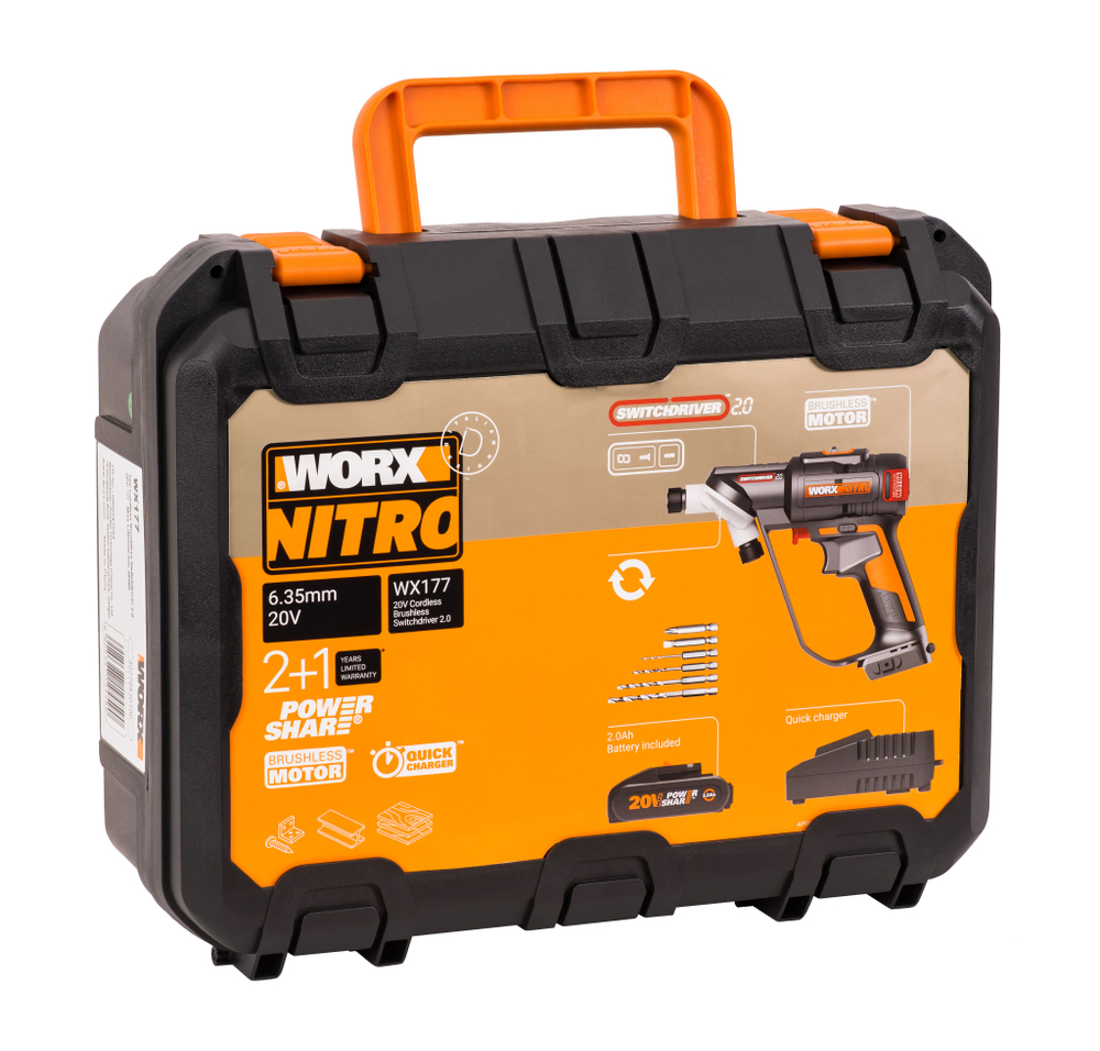Дрель-шуруповерт аккумуляторная бесщёточная WORX Switchdriver 2.0 WX177.9