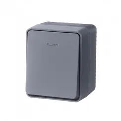 Выключатель одноклавишный с подсветкой IP54 Systeme Electric AtlasDesign Profi54 Антрацит ATN544013