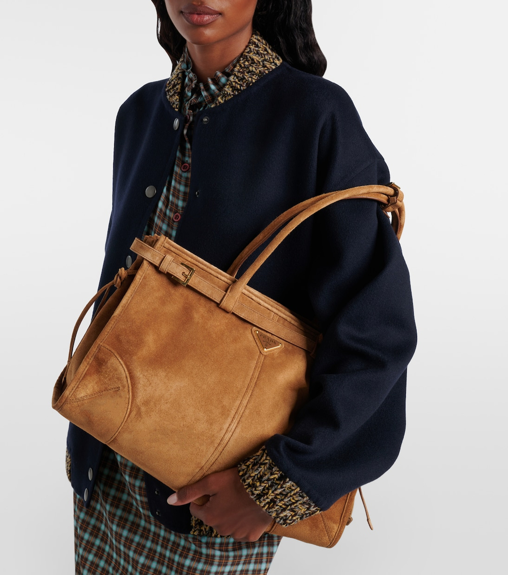 Сумка Prada Bonnie Large Suede Tote "Brown"