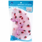 Шапочка для душа «Ультрамарин - Strawberry», микс 3 цвета, d-24 см (двухсторонняя, внутренний слой EVA)