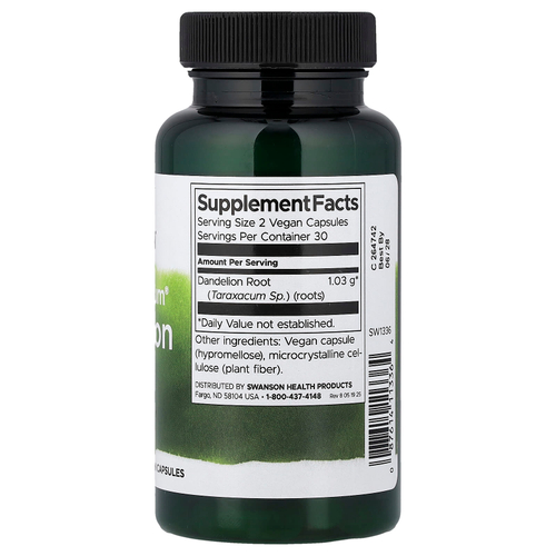 Swanson Vitamins, Full Spectrum®, корень одуванчика, 515 мг, 60 веганских капсул