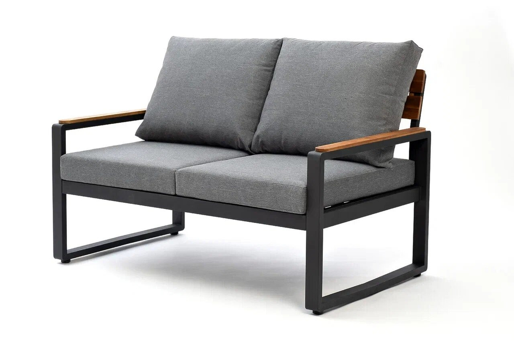 Диван из алюминия Joygarden ТОПА 2-х местный, темно-серый графит