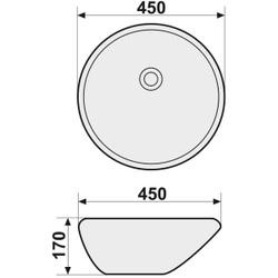 Раковина накладная AVS Art Basin 45x45 белая AVS-83006
