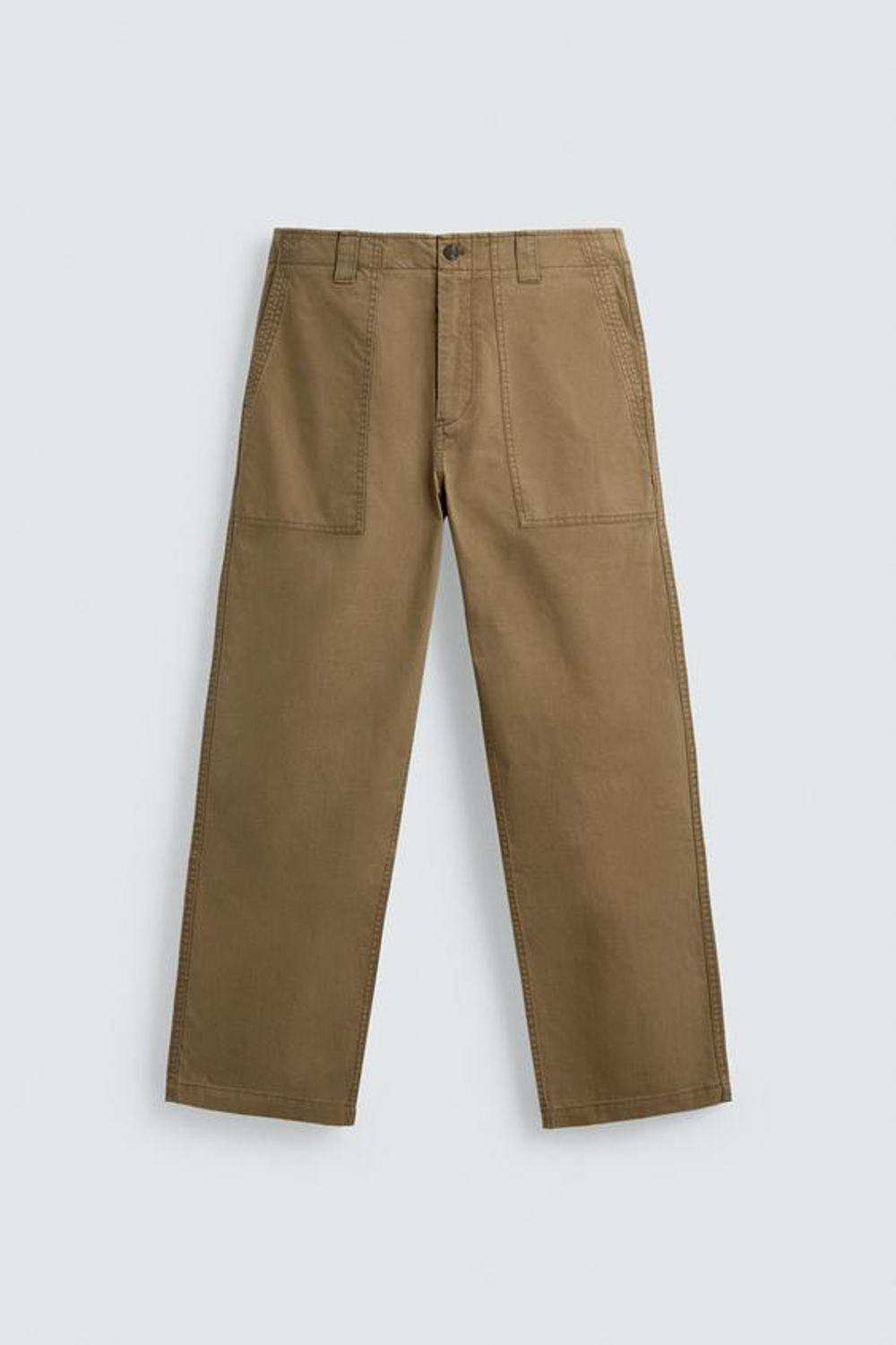 ZARA БРЮКИ STRAIGHT FIT С ЭФФЕКТОМ ПОТЕРТОСТИ, РЫЖЕВАТО-КОРИЧНЕВЫЙ