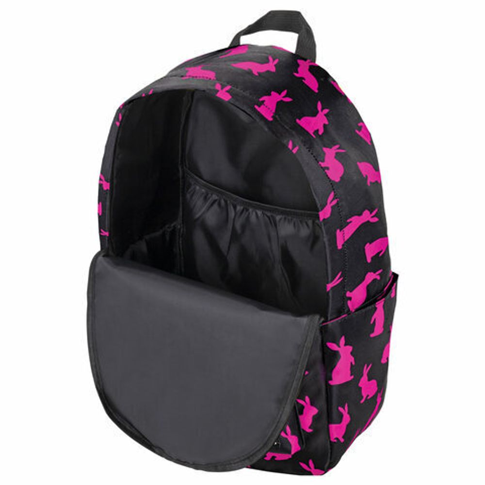 Рюкзак BRAUBERG POSITIVE универсальный, потайной карман, "Pink Rabbits", 42х28х14 см, 270780