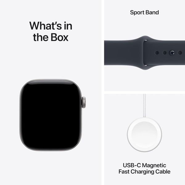 Умные часы Apple Watch Series 12 42 мм Space Gray Aluminum Case with Sport Band (M/L) Синий | Blue