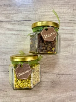 Подарочный набор мёда (белая акация, пыльца, перга, горный мёд, сотовые конфеты), премиум, Алтай