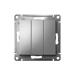 Выключатель трехклавишный Systeme Electric AtlasDesign Сталь ATN000931