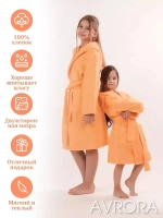 Халат детский махровый "Элит" с капюшоном, цвет: 028-Персиковый
