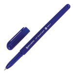 Ручка шариковая масляная BRAUBERG "Fine", 1шт, СИНЯЯ, корпус синий, узел 0,7 мм, линия письма 0,35 мм, 142947