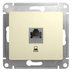 GLOSSA РОЗЕТКА компьютерная RJ45 кат. 5e, механизм, БЕЖЕВЫЙ