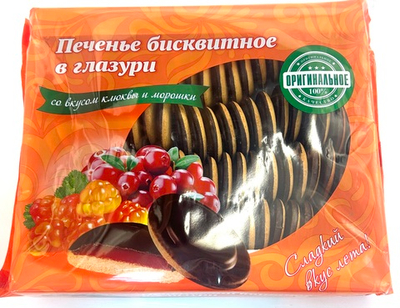 Печенье бисквитное в глазури со вкусом клубники Кинельский кондитер, 1.2 кг