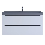 Тумба с раковиной для ванной Uperwood Tanos-Classic Quartz 100 см, белая графит/бетон