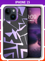 Дизайнерский чехол из пластика для IPHONE 15 с усиленной защитой камеры и глянцем