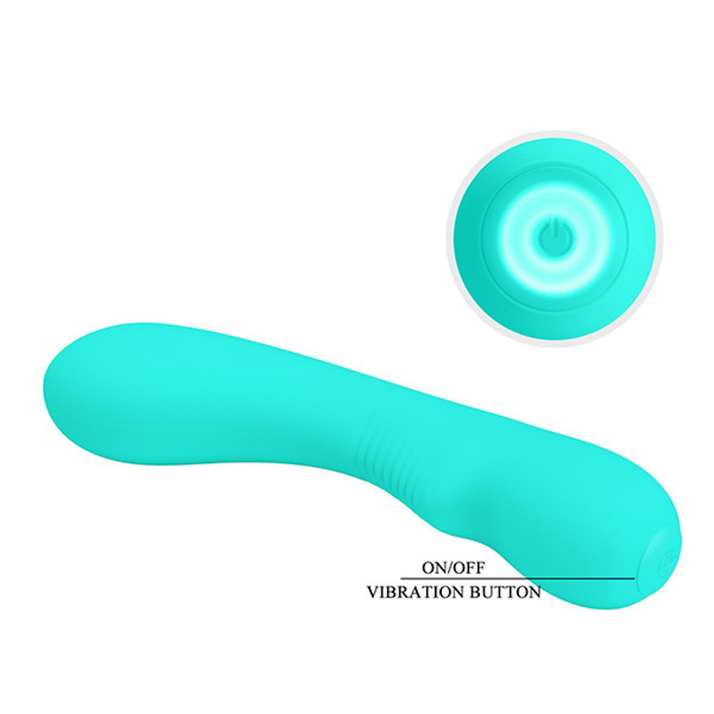 Бирюзовый изогнутый вибратор 19см Pretty Love Matt BI-014667-4