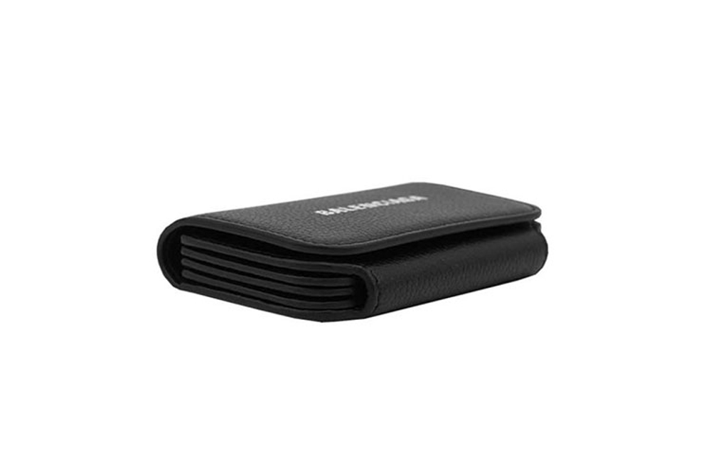 Balenciaga Cow Leather Card Holder Regular Women"s Black