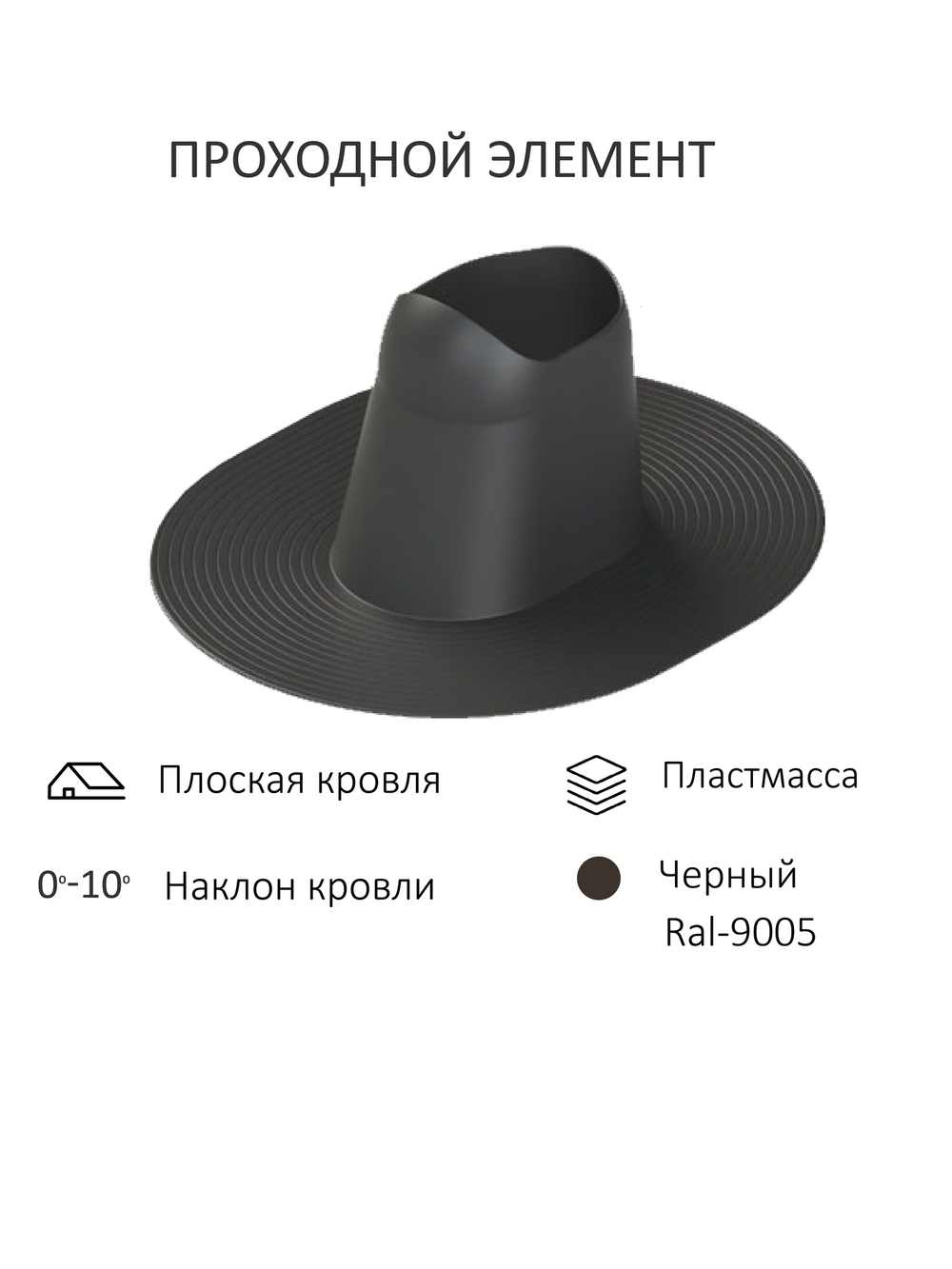 Комплект активной вентиляции: Вентиляционный выход изолированный Vilpe D160/225 утепленный высота H=700 мм, проходной элемент для плоской кровли ТП-187, турбодефлектор Ø 230 мм, серый графит