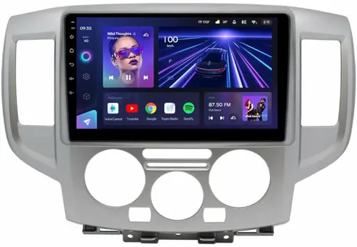 Магнитола для Nissan NV200 2009+ (рамка серебро) - Teyes CC3L монитор 9" IPS на Android 10, CarPlay, 4G SIM-слот