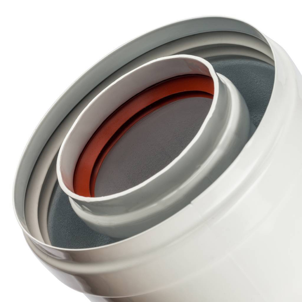 STOUT Элемент дымохода Ø60/100 адаптер для котла вертикальный коаксиальный (совместимый с Bosch, Bud