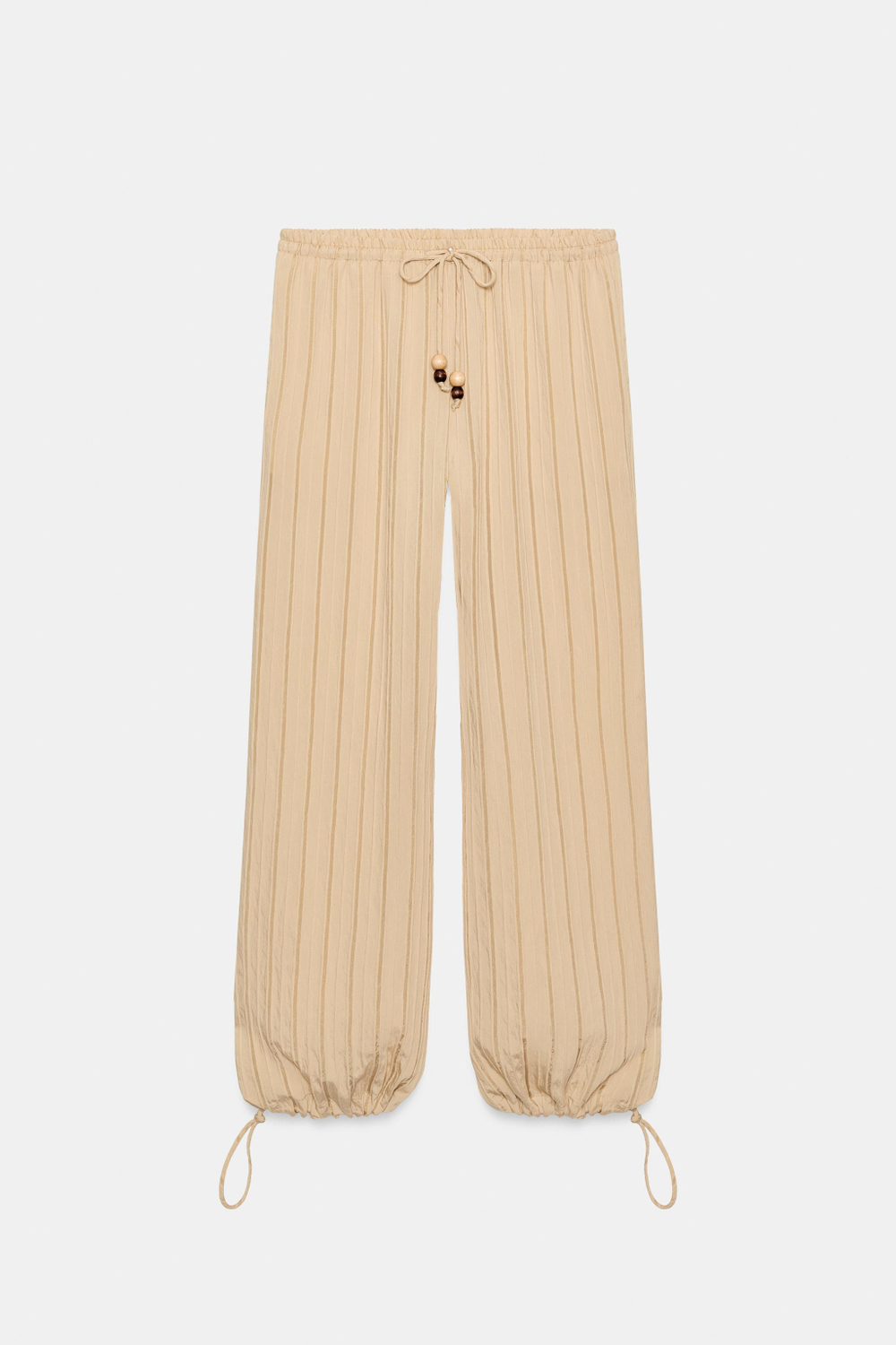 ШИРОКИЕ БРЮКИ В ПОЛОСКУ С ЭЛАСТИЧНЫМ ПОЯСОМ — ZARA