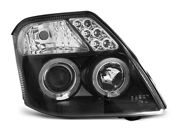 Передние фары ANGEL EYES BLACK для Citroen С2