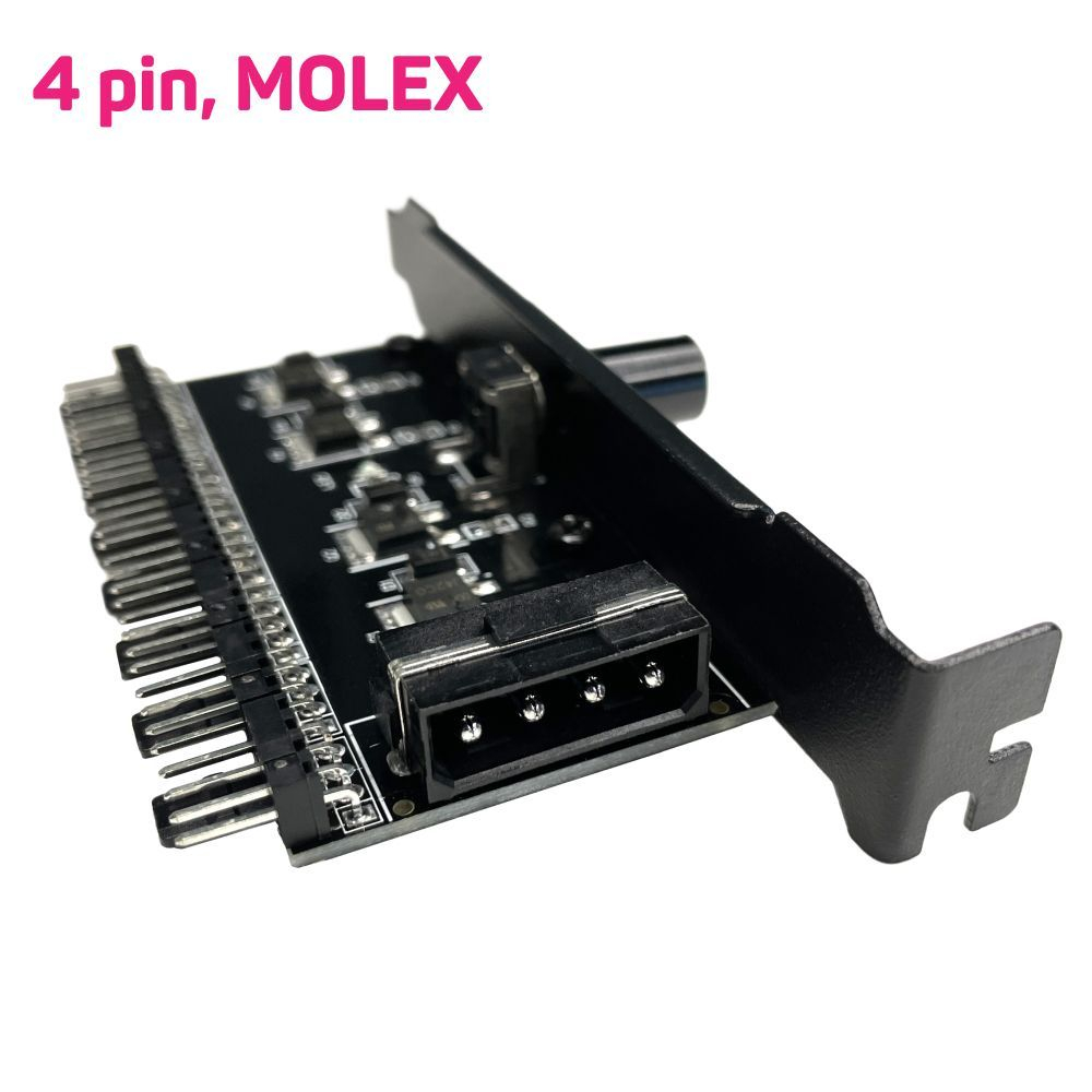 Регулятор оборотов вентиляторов, 12 В, 8 кулеров, Molex