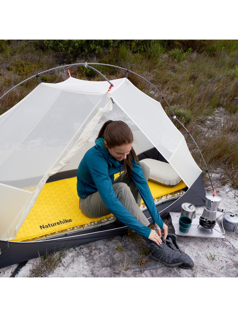 Коврик надувной Naturehike 196х65х3,5 см, желтый