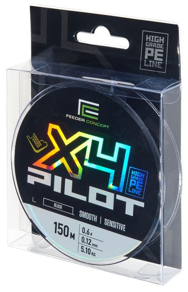 Шнур плетёный Feeder Concept Pilot x4 BRAID Black 150/012