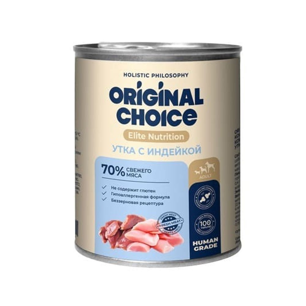 Консервы ORIGINAL CHOICE Elite Nutrition Adult для собак утка с индейкой 750 г Консервы ORIGINAL CHOICE Elite Nutrition Adult для собак утка с индейкой 750 г