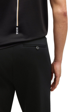 Мужские теннисные штаны BOSS Hadiko MB Regular-Fit In Stretch Gabardine - черный