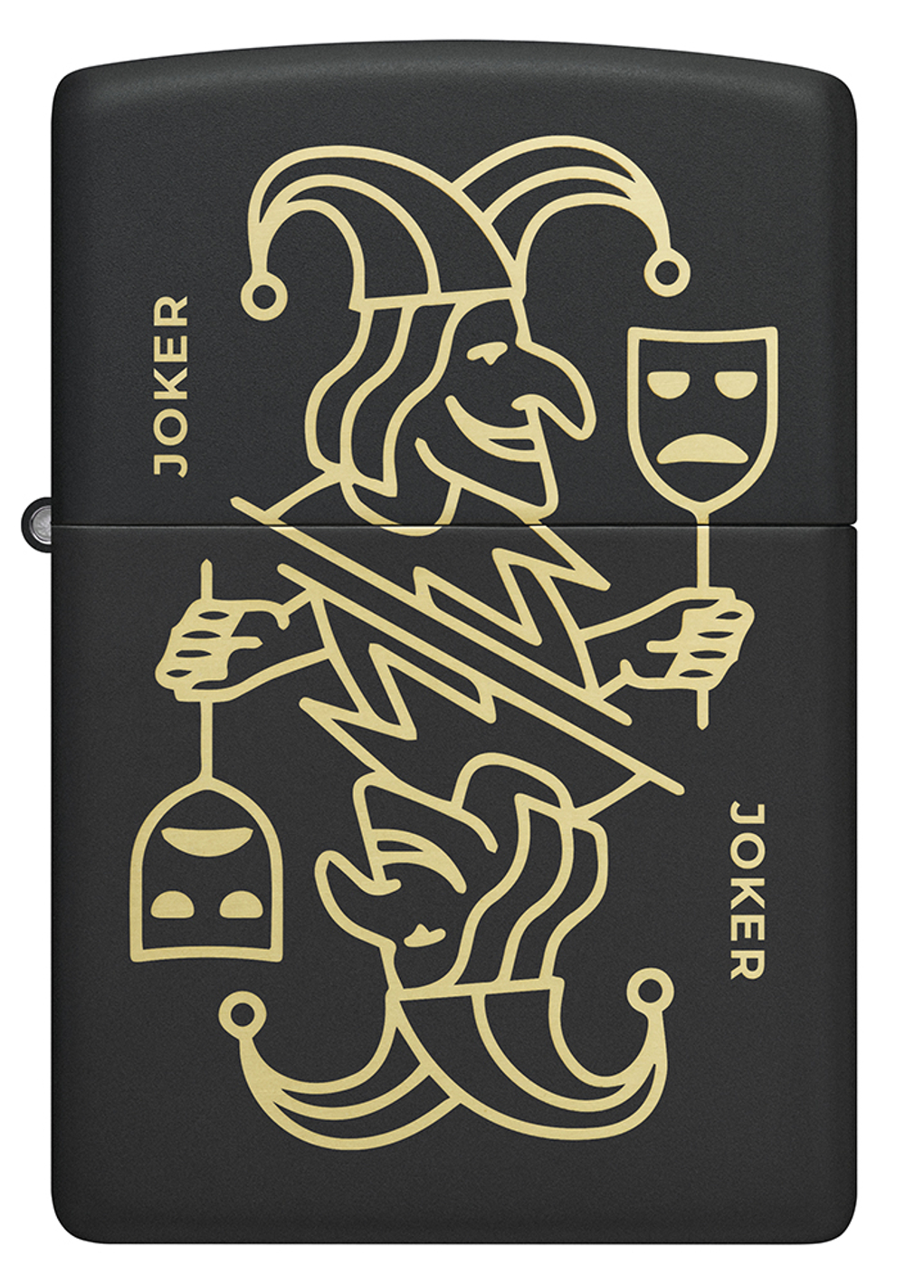 Зажигалка ZIPPO Masked Joker Design с покрытием Black Matte, латунь/сталь, черная, 38x13x57 мм, шт