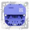 Механизм розетки с USB A+C с заземлением и защитными шторками Voltum S70 VLS0405M