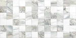 Настенная плитка ALMA Ceramica TWU09MRC027 Mercury 50x24.9 белая / серая глянцевая рельефная под мозаику